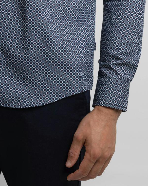 Steel & Jelly Limited Edition Navy Geometric Slim Fit Shirt