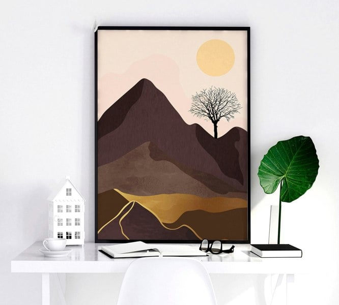 Scandinavian decor style for living room | set of 3 framed wall art