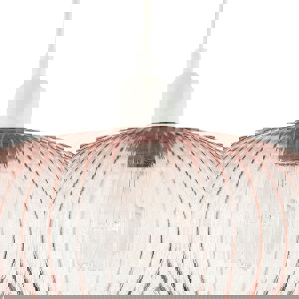 Modern Designer Soft Pink Line Ribbed Glass Oval Pendant Lamp Shade Image 5