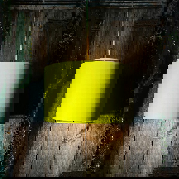 Love Frankie banana cotton lampshade copper lining light on