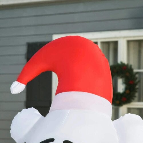 Bobobiy 6ft Tall Outdoor Inflatable Bear Airblown Projection Holiday Christmas Lawn Décor