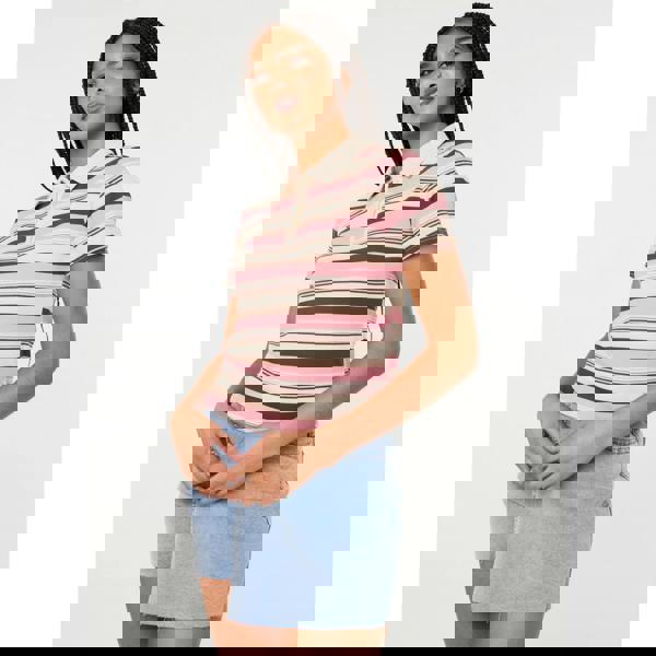 Pink Vanilla Button Up Rugby T-Shirt