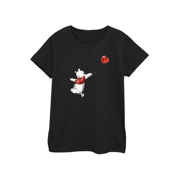 Winnie the Pooh Womens/Ladies Balloons Cotton T-Shirt - Black