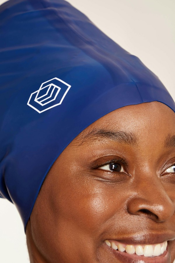 SOUL CAP Large Swim Cap for Long Hair - XXL - Navy