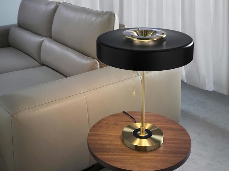 Angel Cerdá Table lamp in gold aluminium and black aluminium 8061