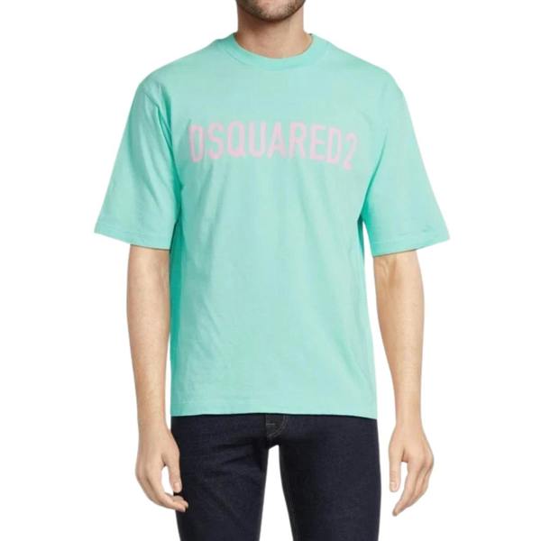DSQUARED2 Loose Fit Brand Logo Light Green  T-Shirt XS