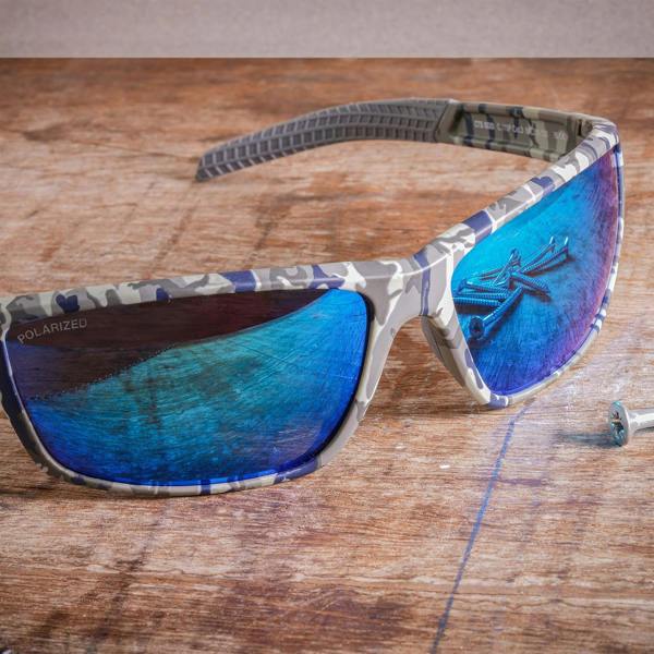 Caterpillar Sunglasses CTS-8020 119P Blue Camouflage Blue Mirror Polarized