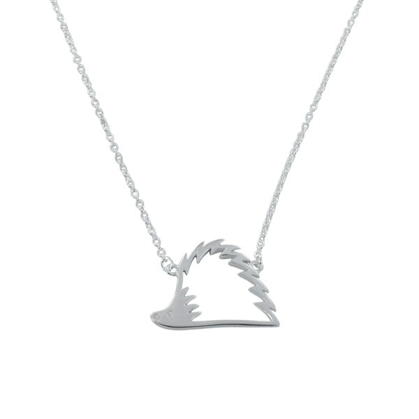 Sterling Silver Hedgehog Silhouette Necklace - Reeves & Reeves