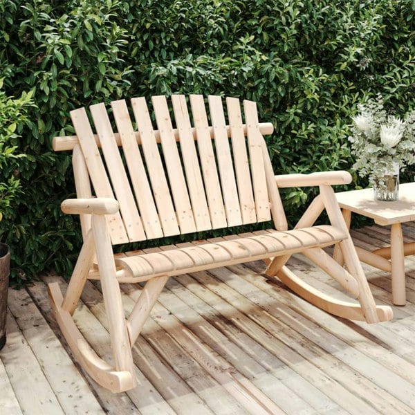 Berkfield 2-Seater Garden Rocking Bench 123x96x102 cm Solid Wood Spruce