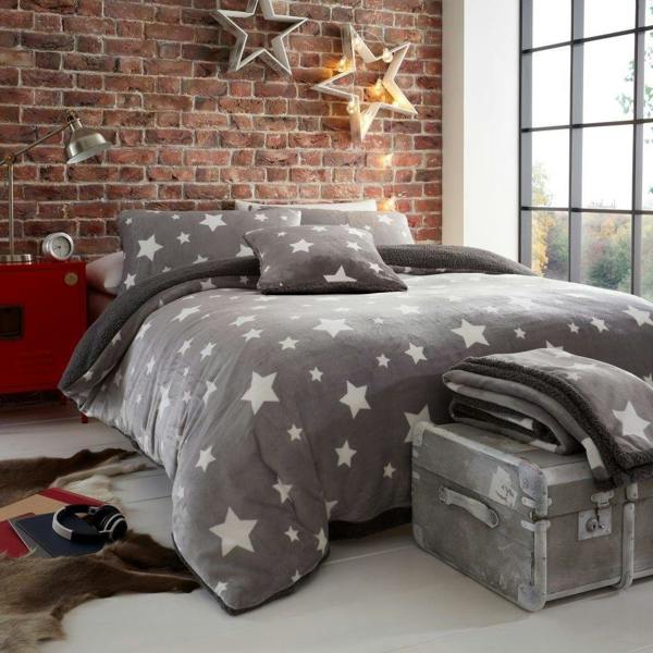 Smart Living Teddy Star Duvet Cover and Pillowcase Set - Grey