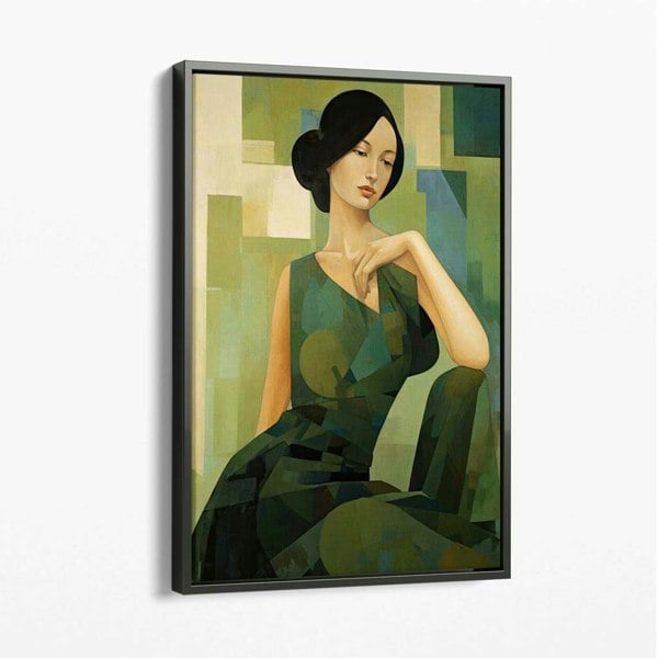 Artze Wall Art The Lady in Green Canvas Art Print
