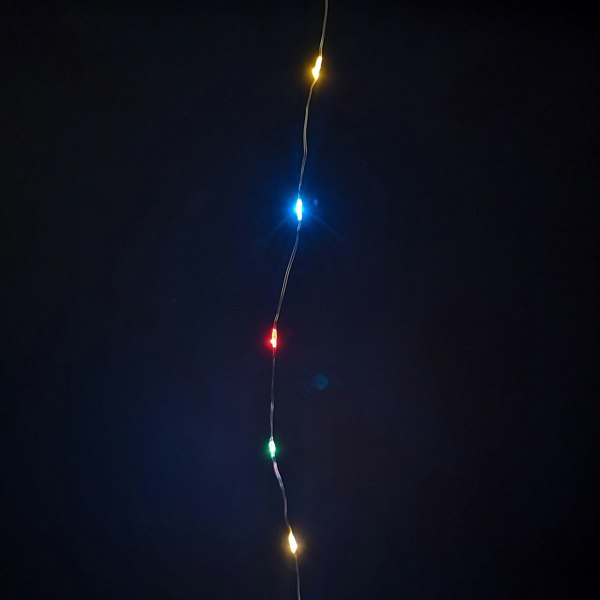 Samuel Alexander 50 LED 2.5m Premier MicroBrights Indoor Outdoor Christmas Multi Function Battery Lights with Timer on Pin Wire - Multicoloured