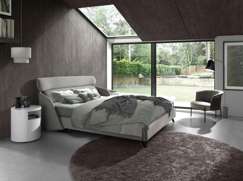 Angel Cerdá Grey Fabric and Dark Grey Leatherette Armchair 5109