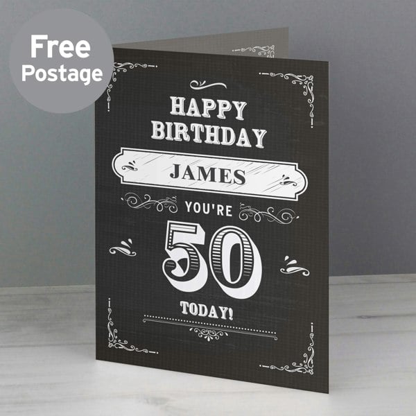 Personalised Memento Company Personalised Vintage Typography Birthday Card