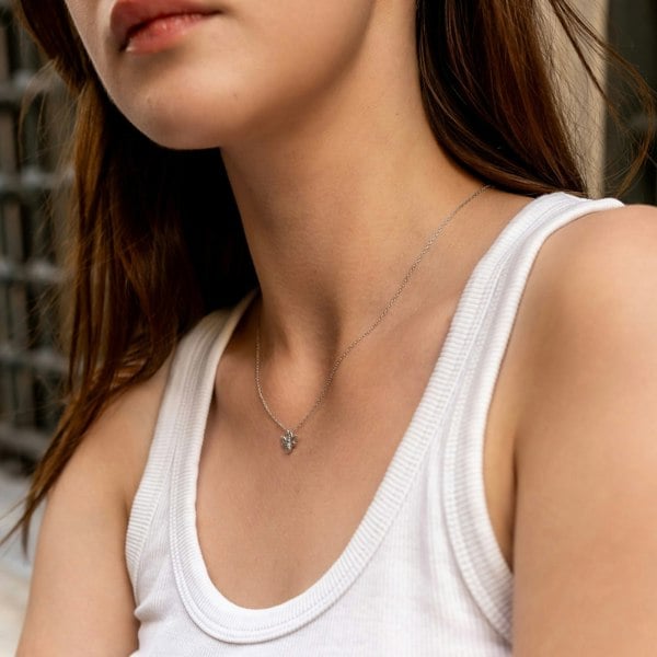 Spero London Sterling Silver Bee Pendant Chain Necklace