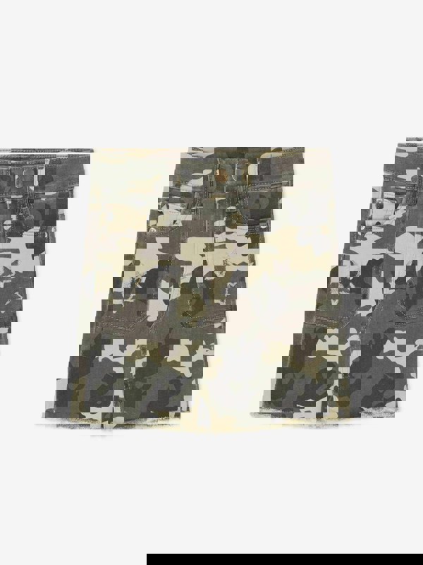 DL1961 Girls Jenny Camouflage Skirt in Green