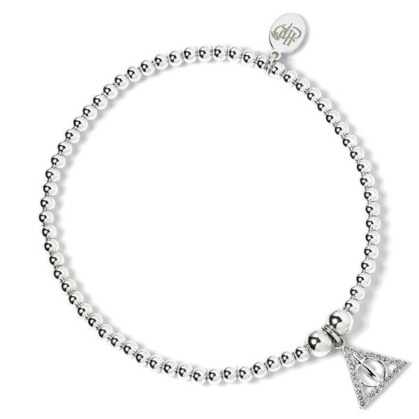 Harry Potter sterling silver Deathly Hallows ball bead bracelet with crystals 