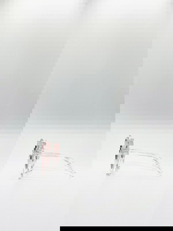 SVNX Square Sunglasses In Clear Frame and Peach Tinted Lenses