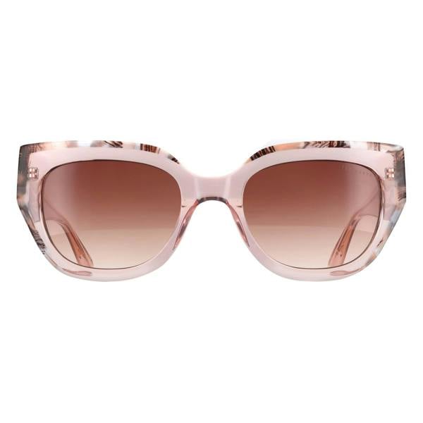 Ted Baker Sunglasses TB1757 Coral 216 Gloss Crystal Pale Pink Brown Gradient