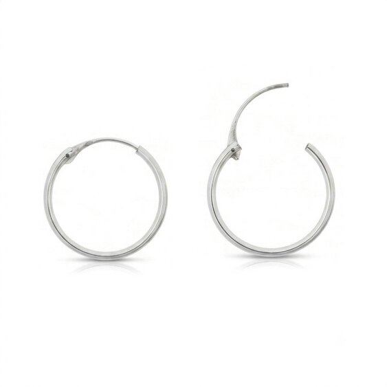 Spero London Sterling Silver Essential Hoop Earrings - 14mm