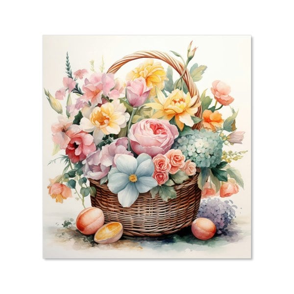 Warren Reed - Designer Easter Watercolour Basket Kitchen Splashback