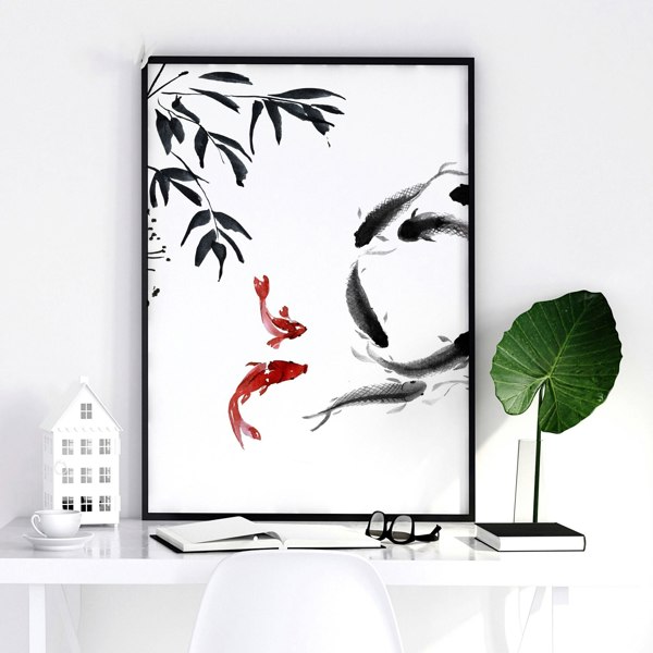 Workplace gallery wall | set of 2 Japanese wall art