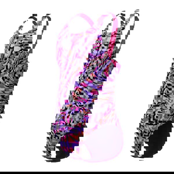 Speedo Girls digital allover leaderback swimsuit in pink purple black