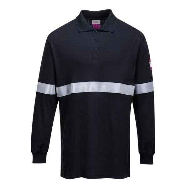 Modaflame Knit FR Long Sleeve Polo Shirt with Reflective Tape - Hi-Vis Trousers