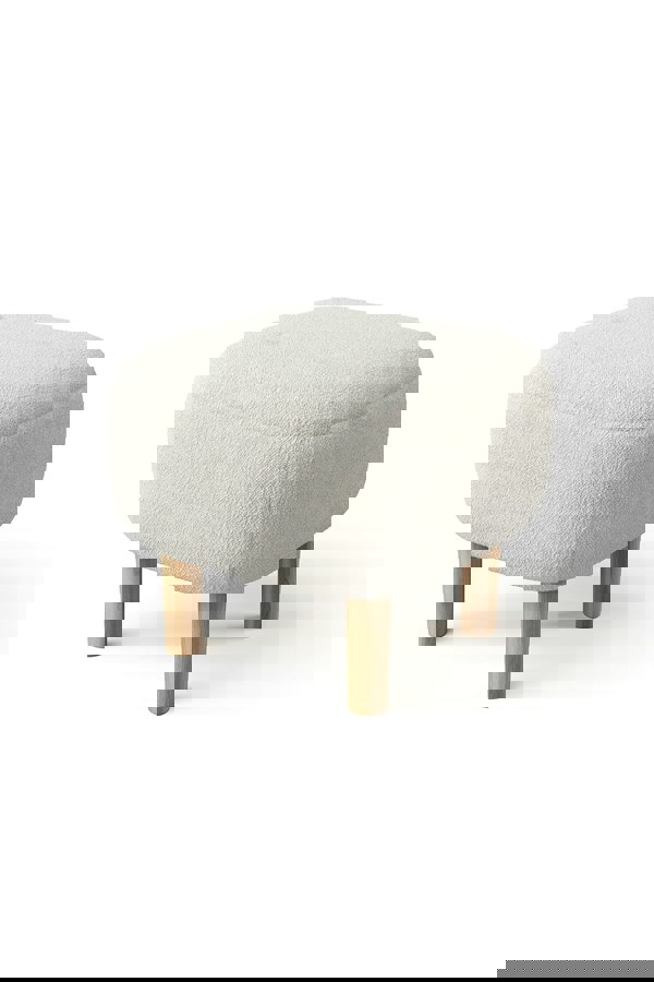 Living and Home Kamar Wide Square Ottoman Footstool