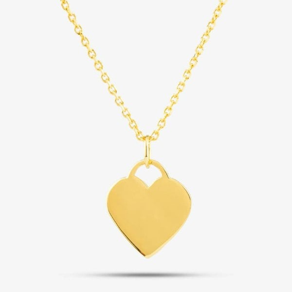 T. H. Baker Engravables- Gold-plated Plain Heart Pendant P-29027-5/G