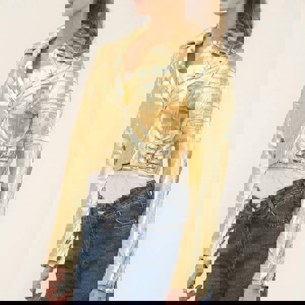 Infinity Leather Women's Real Leather Short Cropped Length Biker Jacket