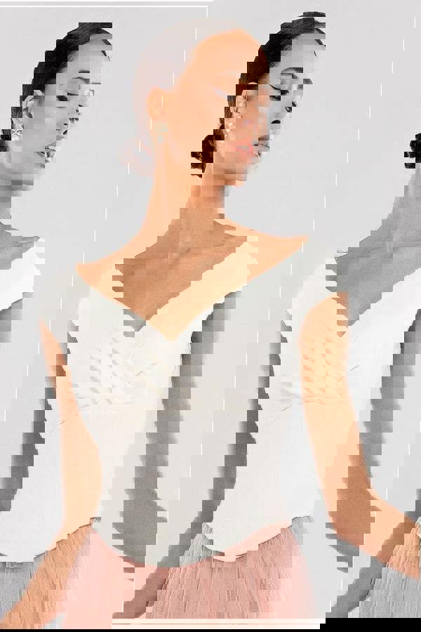 Front Pleated Wrap Off The Shoulder Corset T241