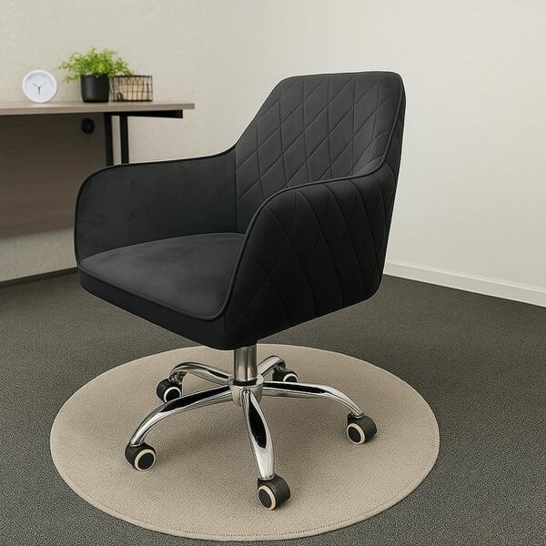 Kosy Koala Grey Office Desk Set with Black Velvet Upholstered Chair Wooden Room Furniture 120cm