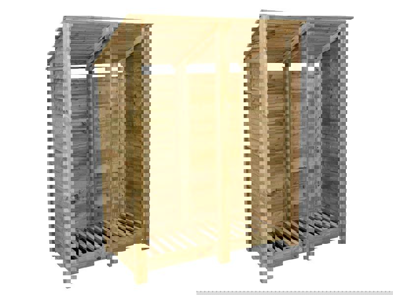 Arbor Garden Solutions Wooden Log Store (Roof Sloping Back) W-146cm, H-126cm or 180cm, D-88cm