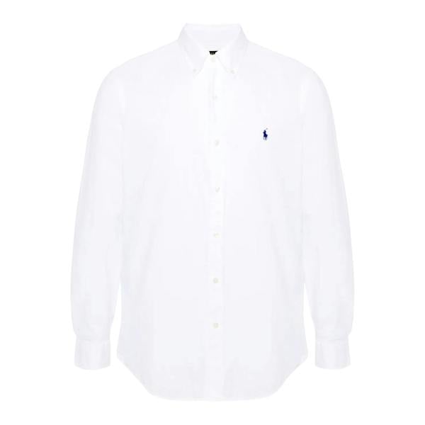 Ralph Lauren Mens Embroidered Logo Oxford Shirt - White - 