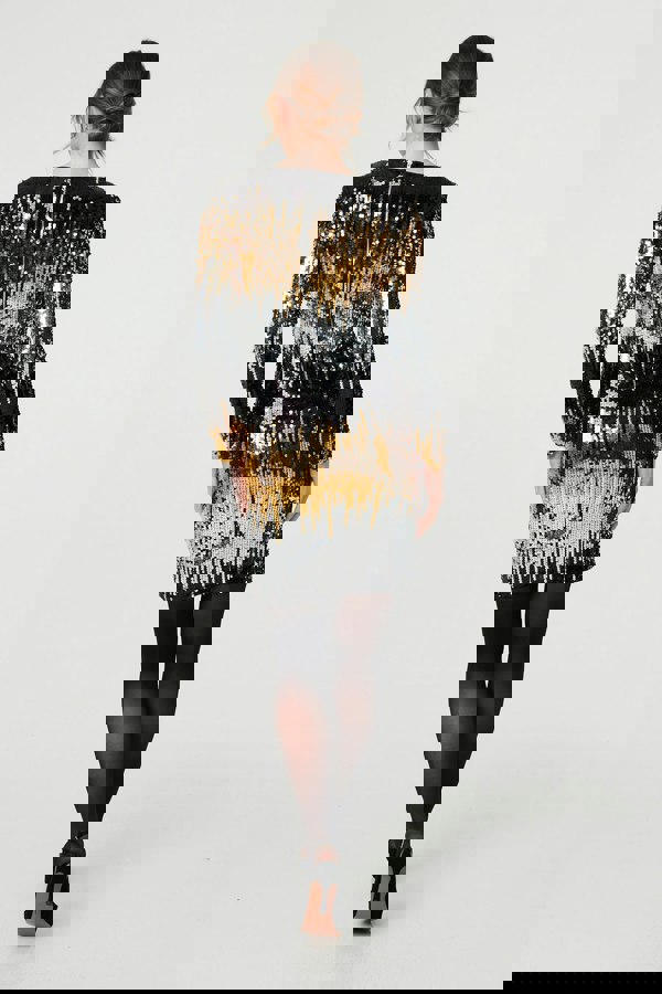 Gold | Sparkly Sequin Long Sleeve Mini Dress
