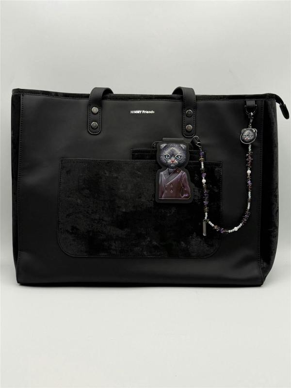 Nimmy Friends Nimmy Magnetic Fashion Series Combo Black Cat Tote Bag Black - N-CXMX-TTBZH-03
