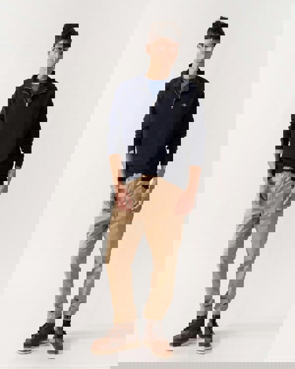 GANT Mens Texture Half-Zip Sweatshirt - 433 Evening Blue