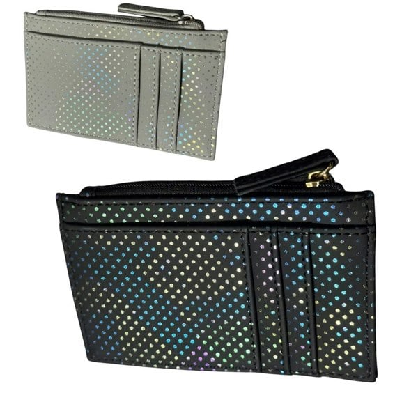 Fores Collection Polka Dot Metallic Ladies Card & Coin Purse