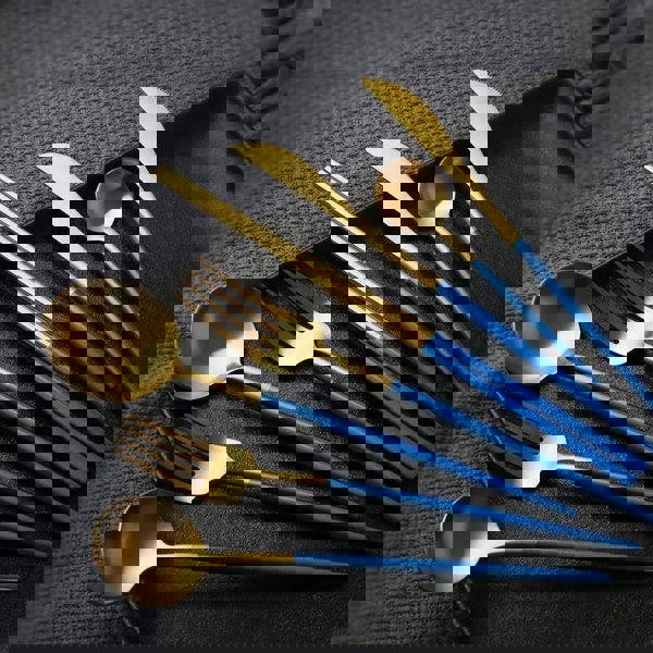 8 Piece Cutlery Set, Blue-Weilai Concept-Weilai Concept