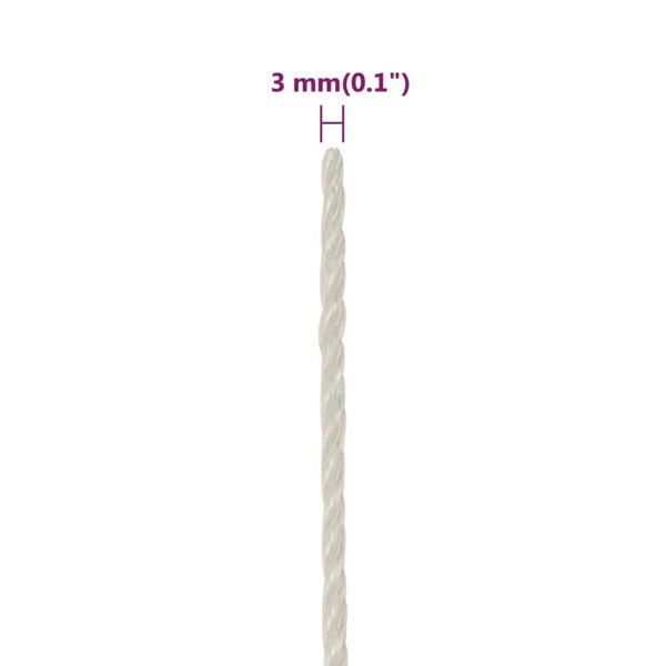 Berkfield Work Rope White 3 mm 250 m Polypropylene