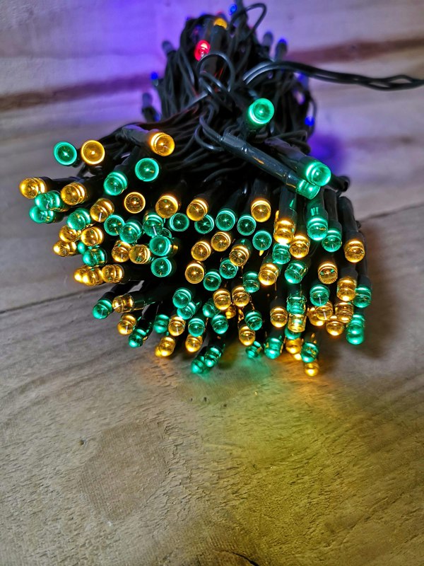 Samuel Alexander 200 LED 20m Premier Christmas Indoor Outdoor Multi Function Battery Operated String Lights with Timer in Multicoloured