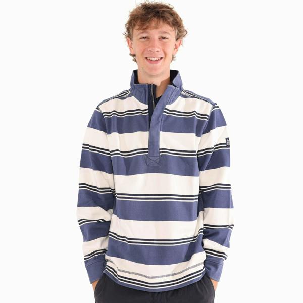 Lazy Jacks Mens Pique Sweatshirt - Denim - 