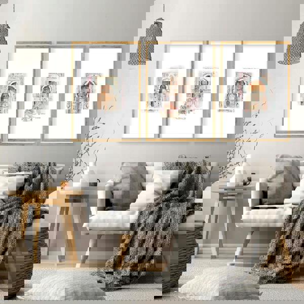 Wall Canvases For Living Room | Set of 3 Moroccan Inspired Wall art Prints