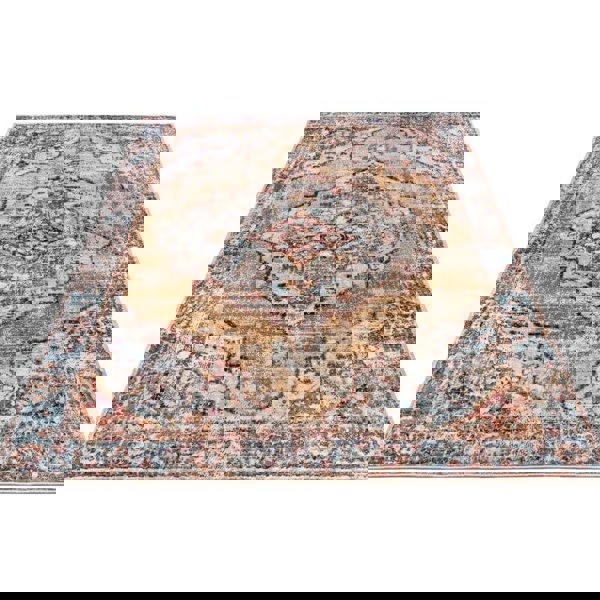 Short Pile Rug Strozzi Oriental Bordered Design