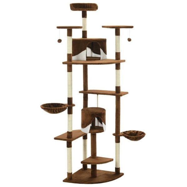 Berkfield Cat Tree with Sisal Scratching Posts 203 cm Brown and White