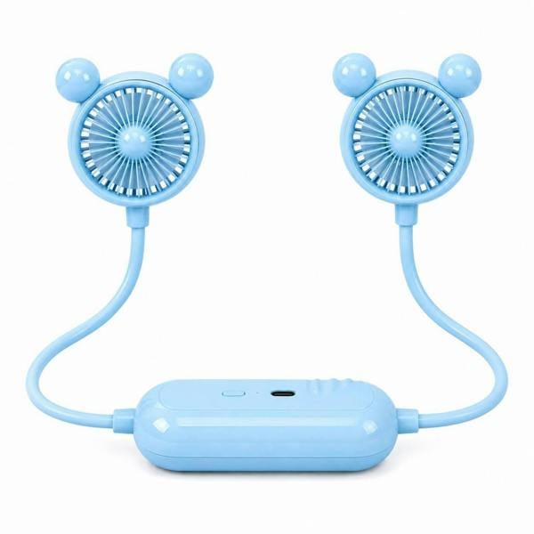 Dyzi Portable Neck Fan USB Rechargeable 3 Speed Blue