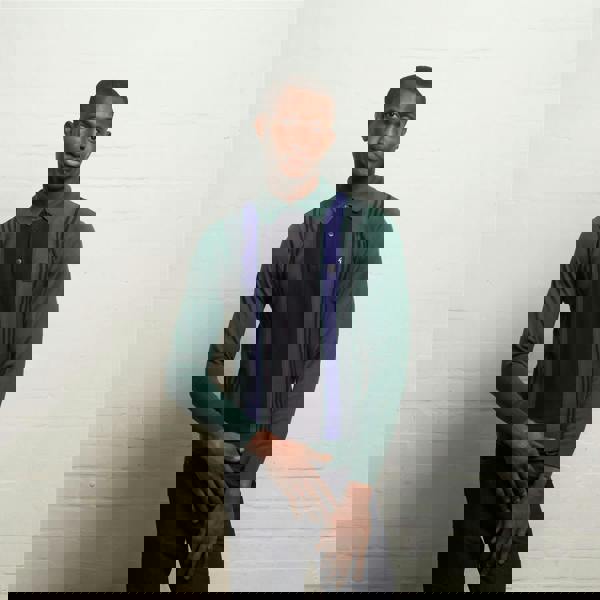 Gabicci V55GM00 Mens Searle Long Sleeve Knitted Three Button Polo Gabicci Vintage - IVY