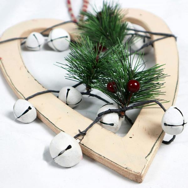 30 cm Wooden Hanging Decoration Heart Shape Cream for Christmas and Seasonal Displays image 9