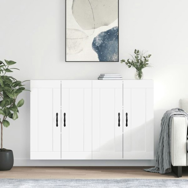 Berkfield Wall Mounted Cabinets 2 pcs White Engineered Wood